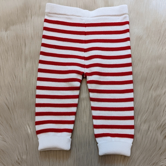 Janie and Jack white & red striped sweater pants size 12-18 M - Picture 2 of 7